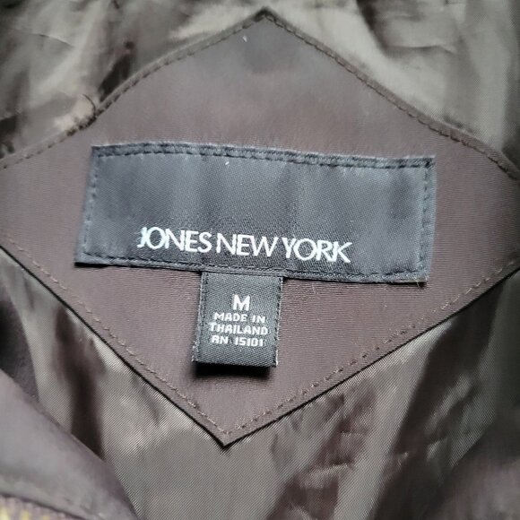 Jones New York Womens Brown Fur Collar Jacket Size M - Picture 3 of 6